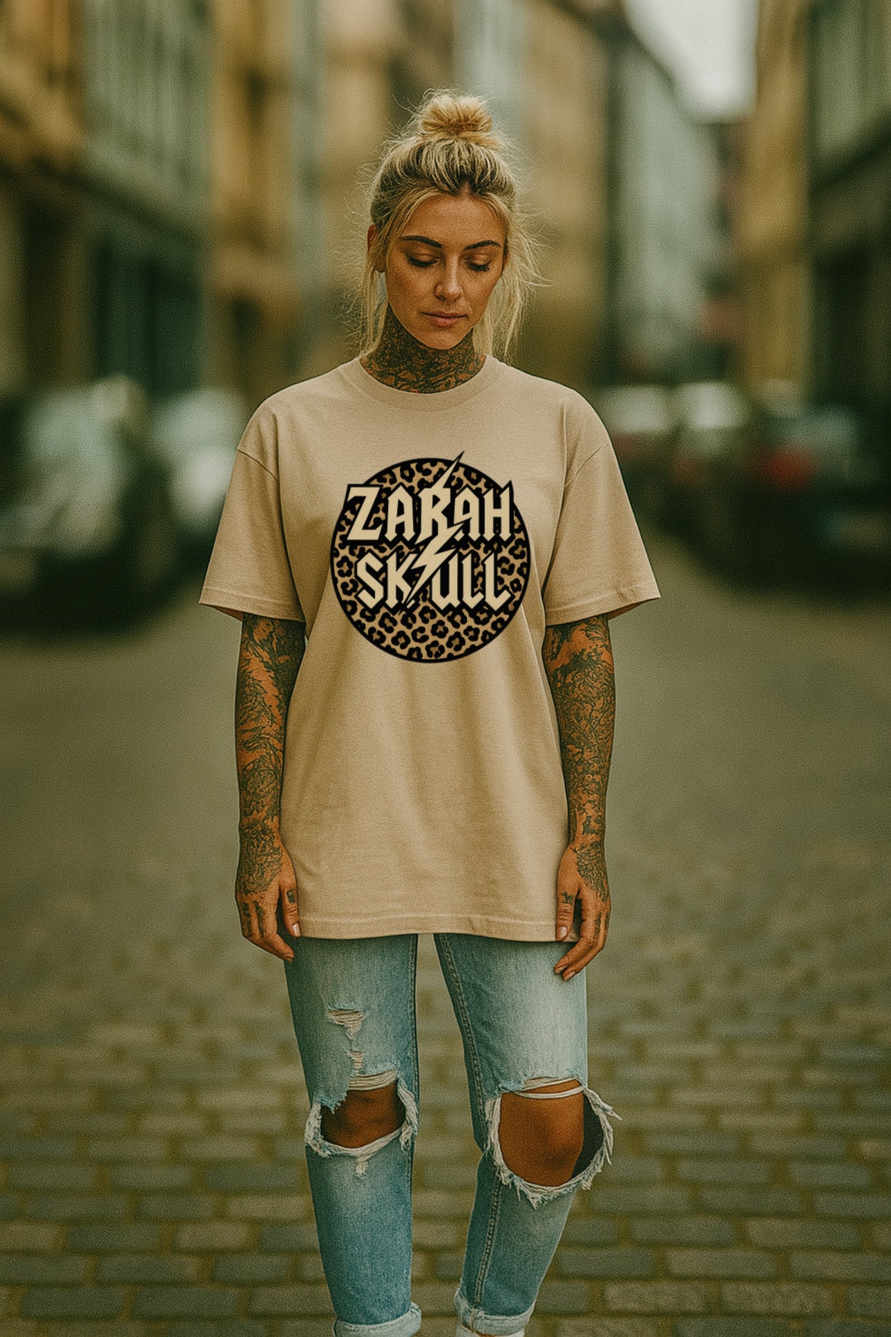 ZarahSkull Shirt  „Zarah Skull Leo Circle"