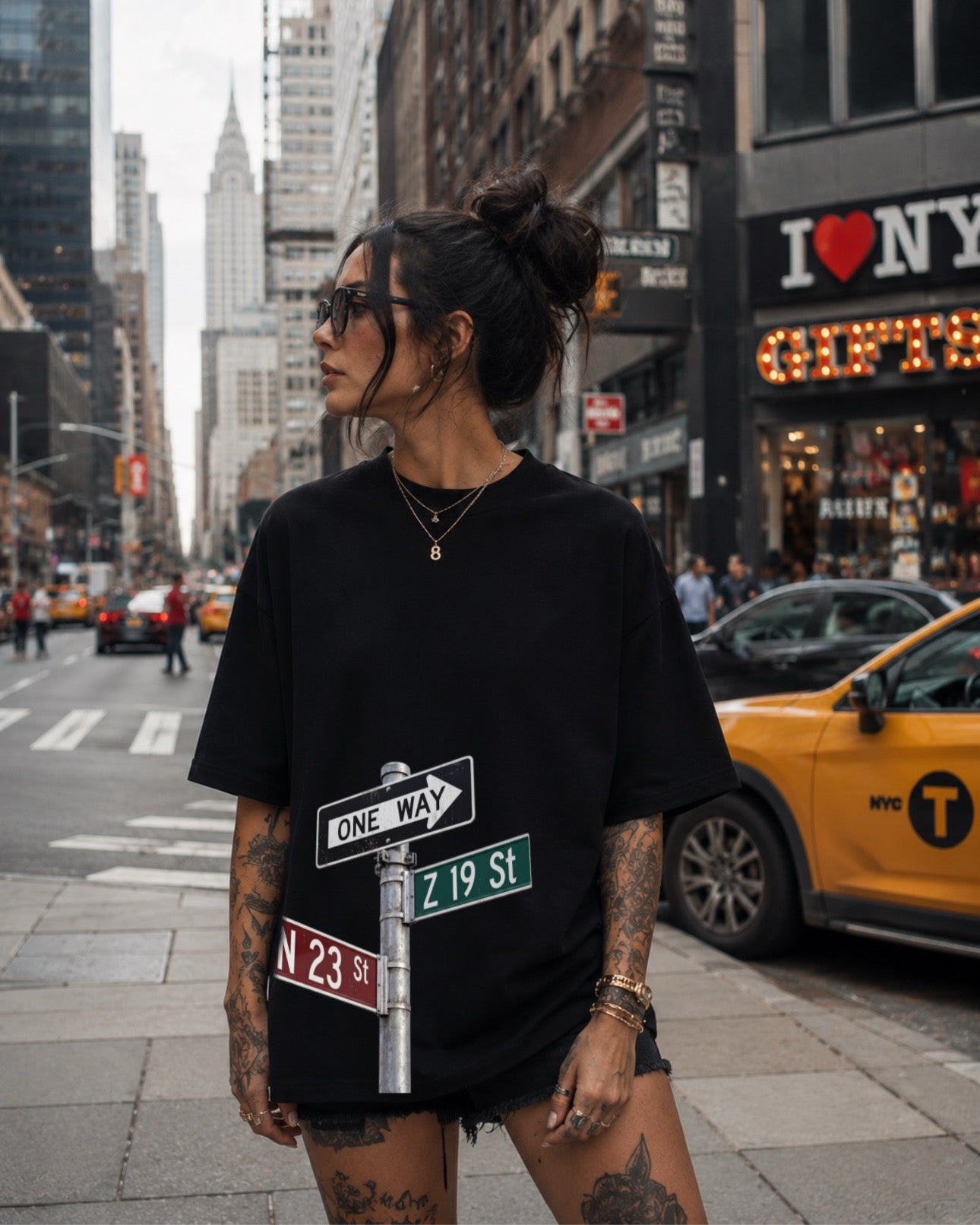 ZarahSkull Oversize Shirt „Never Look Back"