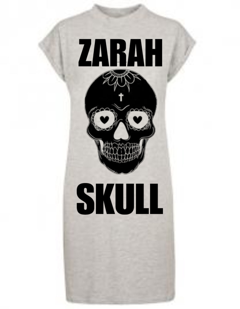 "ZarahSkull" Shoulder Dress heather grey "Nico Skull"