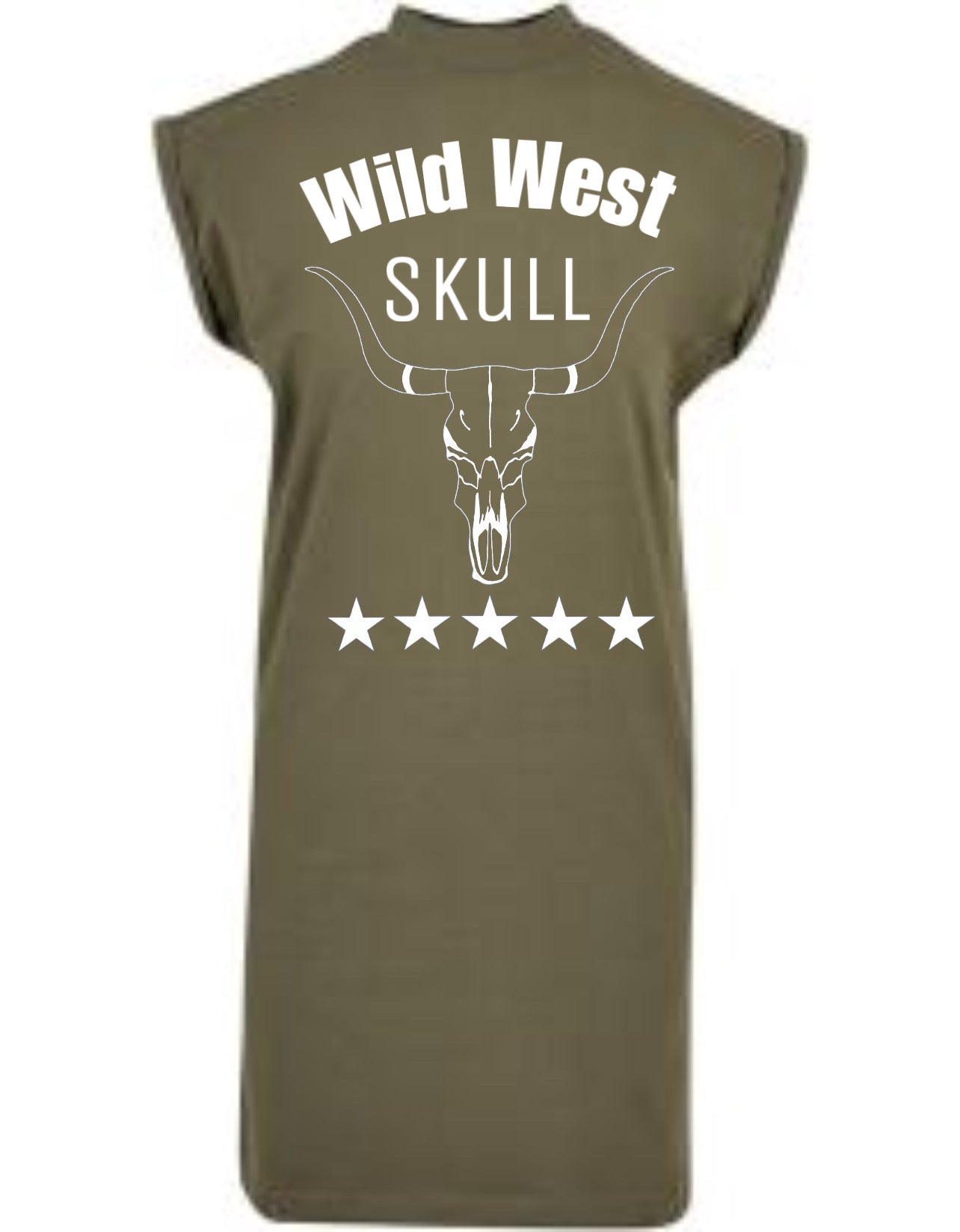 "ZarahSkull" Shoulder Dress olive "Wild West Skull"