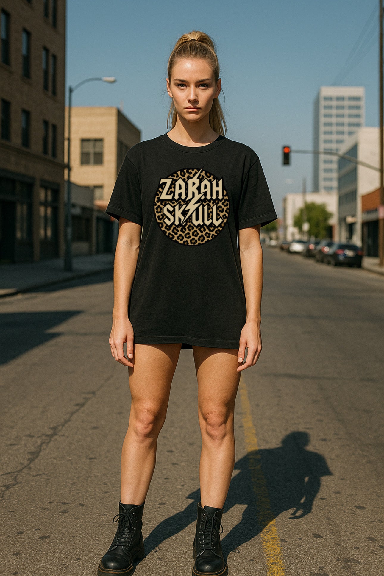 ZarahSkull Shirt  „Zarah Skull Leo Circle"