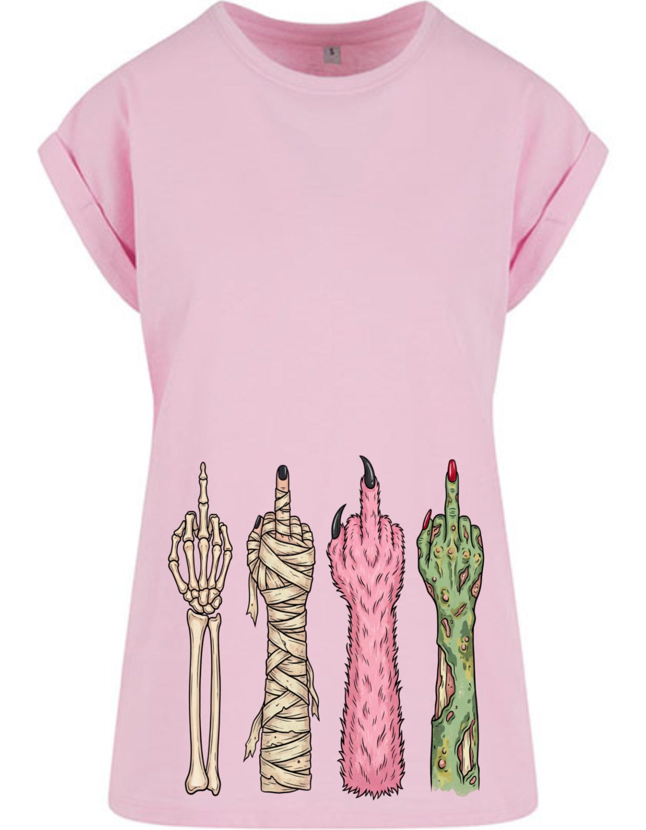 „ZarahSkull" Slub-Tee rosa "Monster MF“