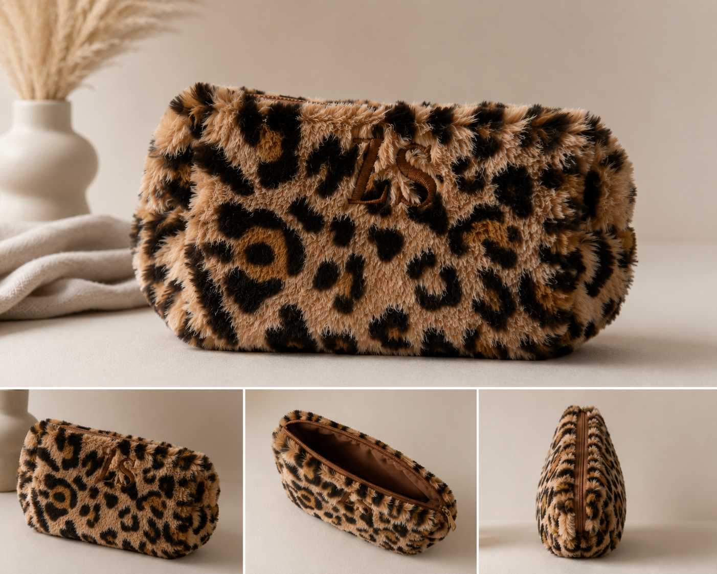 ZarahSkull Makeup Bag Leo camel