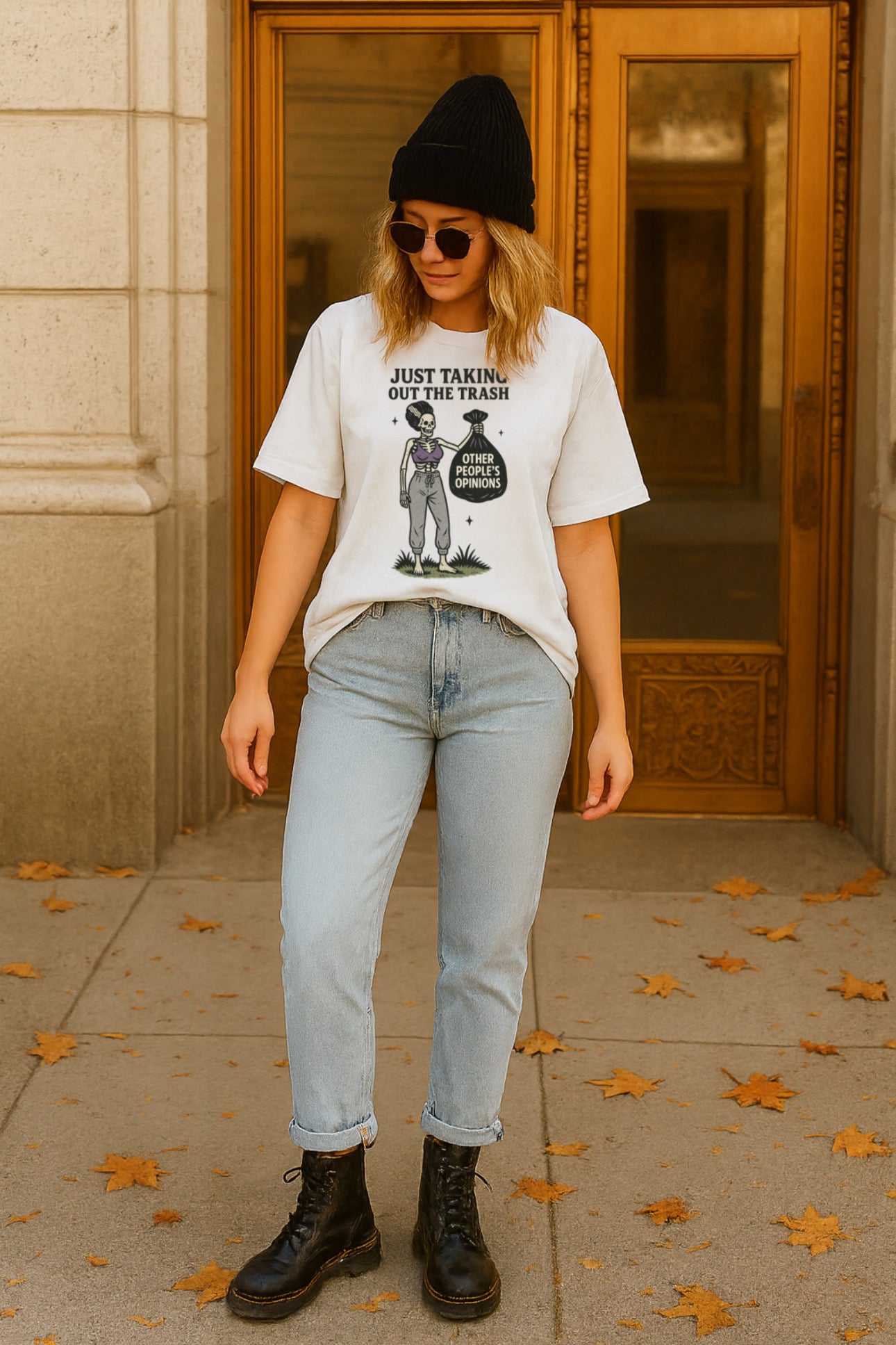 ZarahSkull Shirt white  „Taking out the trash "