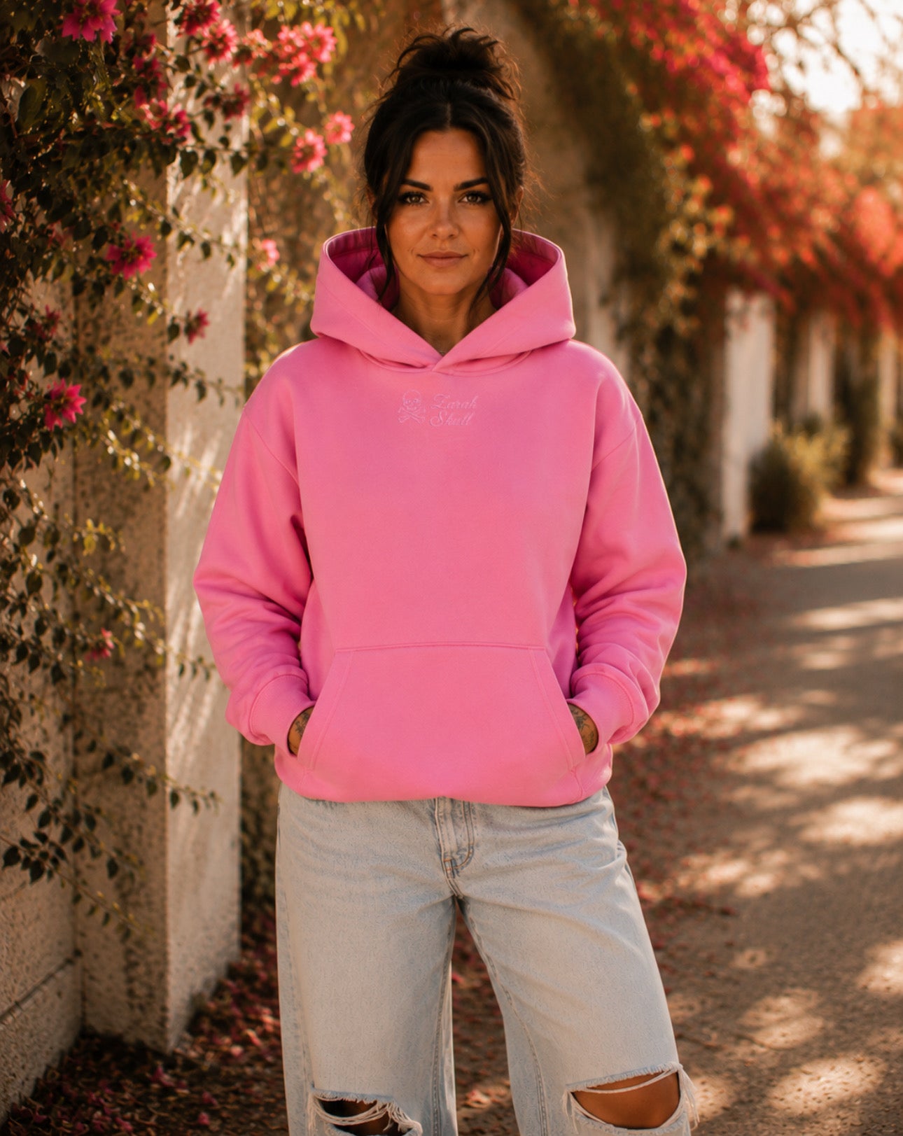 ZarahSkull" PREMIUM HOODIE Bubble gum