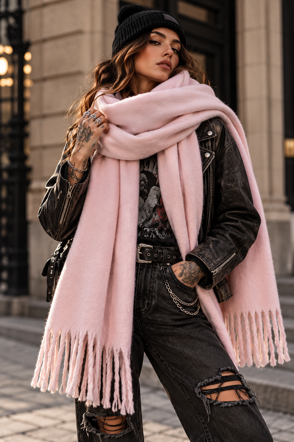 PRETTY IN PINK – Oversized Scarf