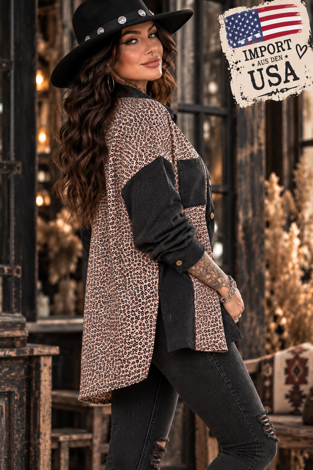 WILD SIDE – Leo Colorblock Shacket