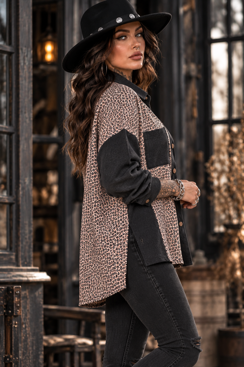 WILD SIDE – Leo Colorblock Shacket