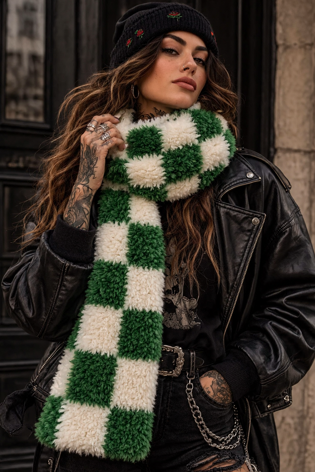 WILD CHECK – Green Edition | Fluffy Scarf