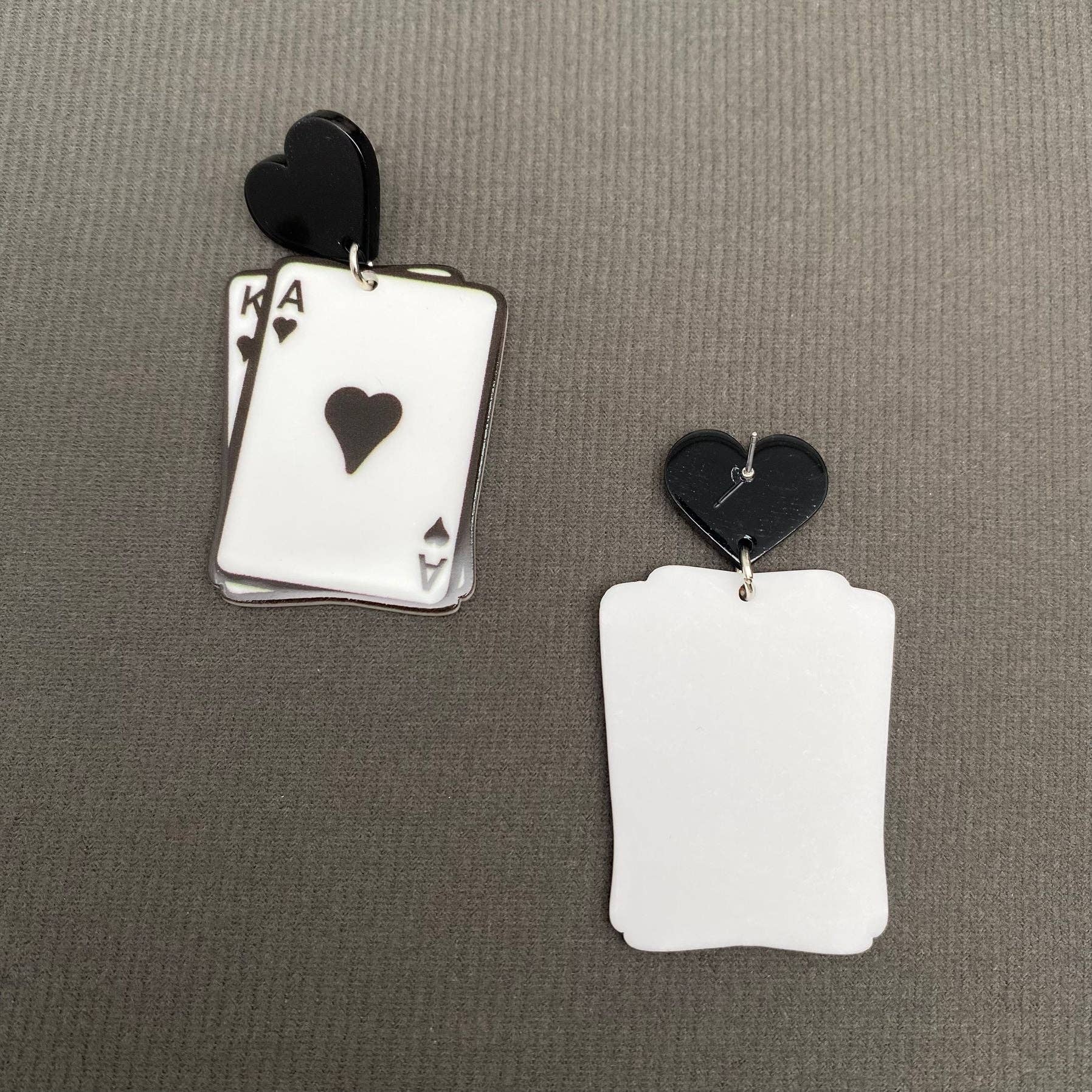 Blackjack Herz Ohrstecker