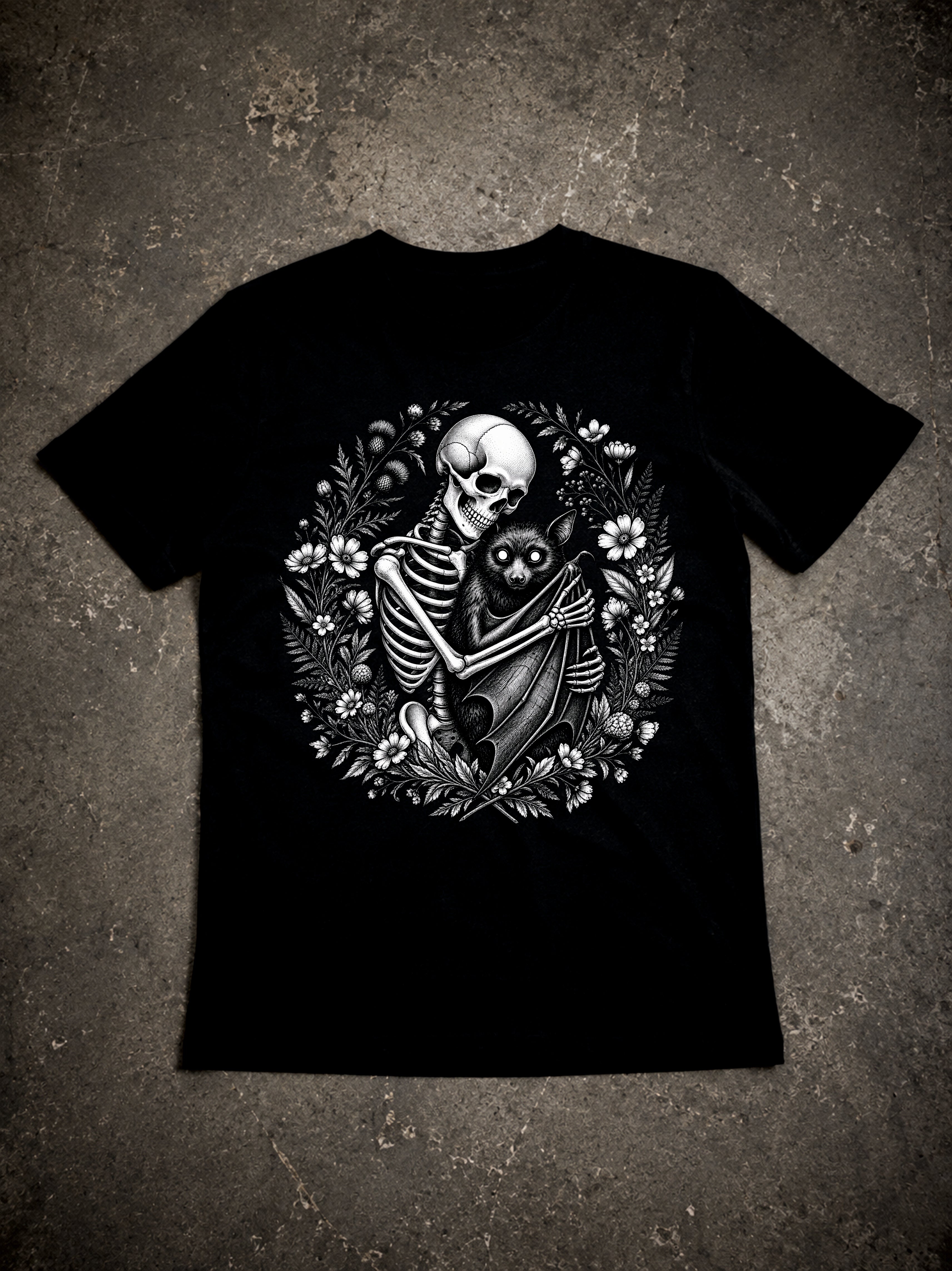 ZarahSkull Shirt black "Skull BAT"