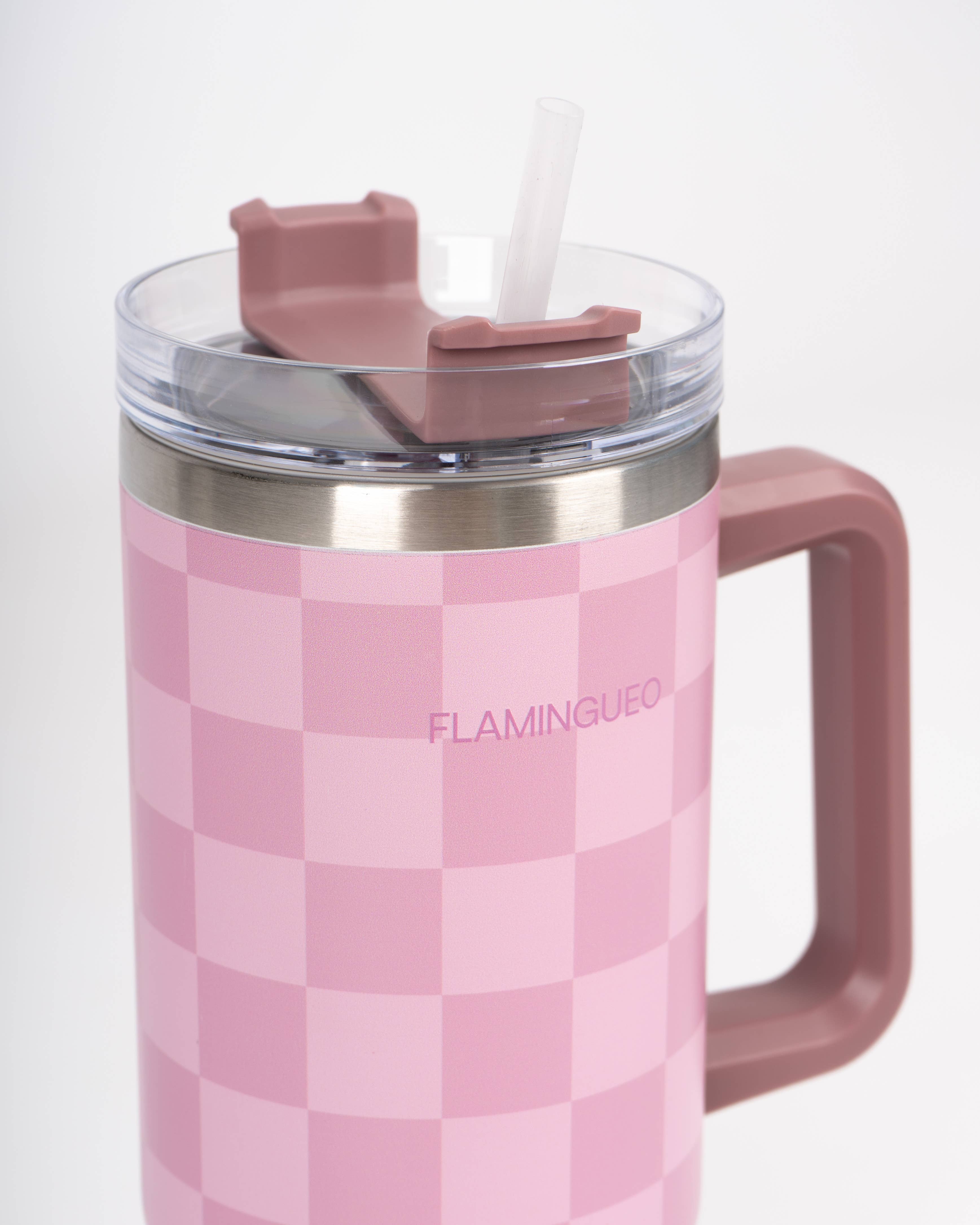 ZarahSkull checkerboard Thermobecher rosa