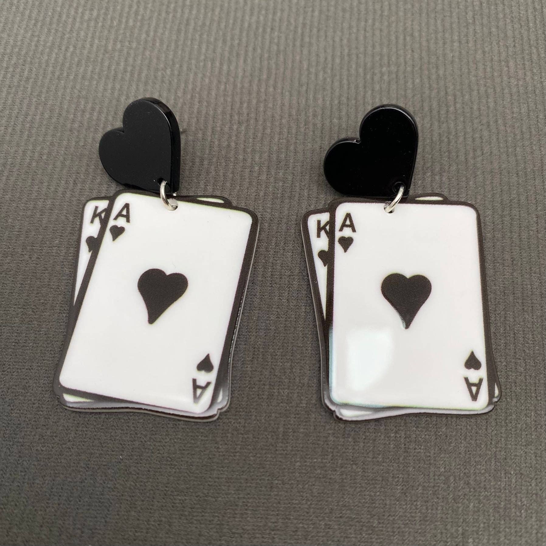 Blackjack Herz Ohrstecker