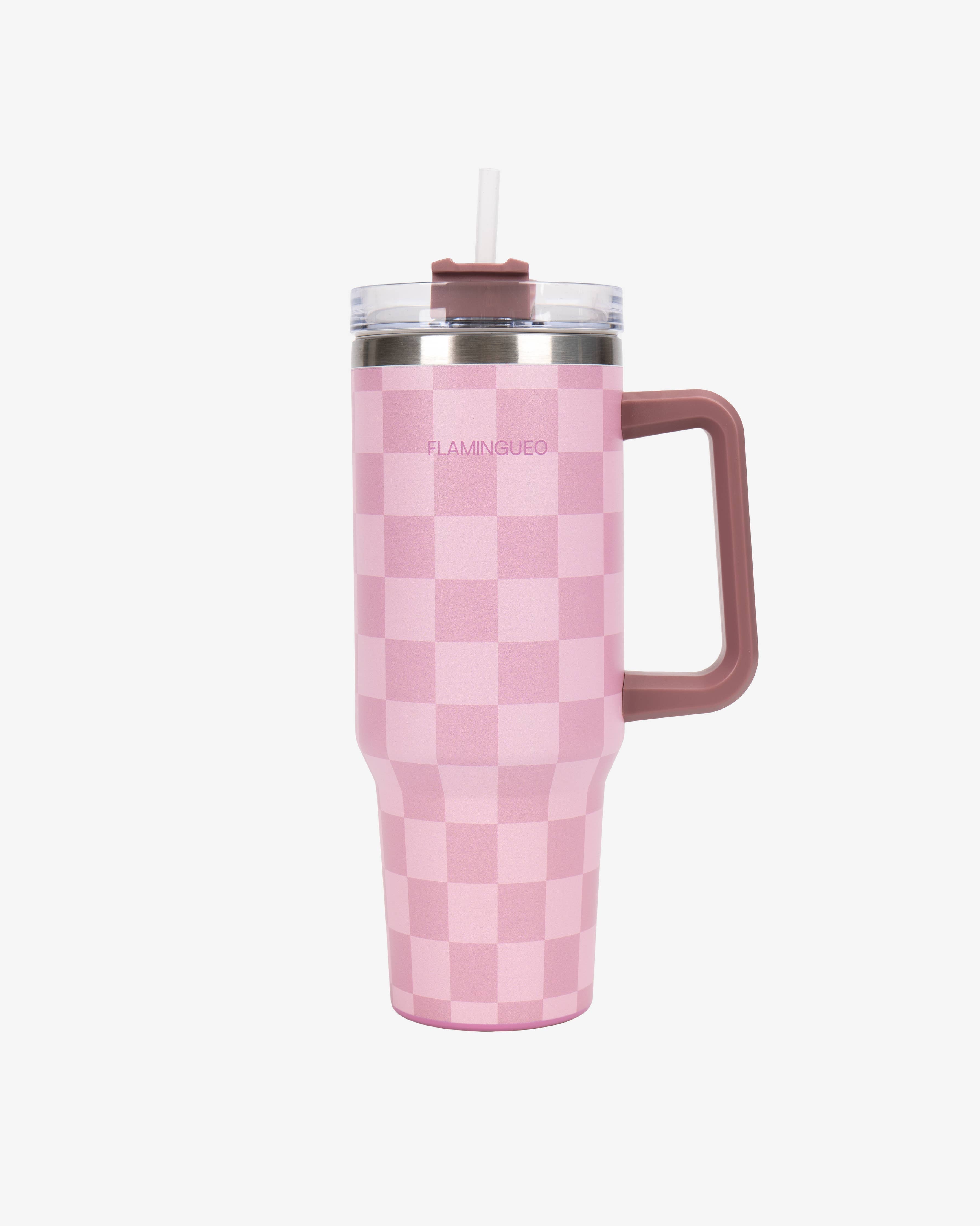 ZarahSkull checkerboard Thermobecher rosa