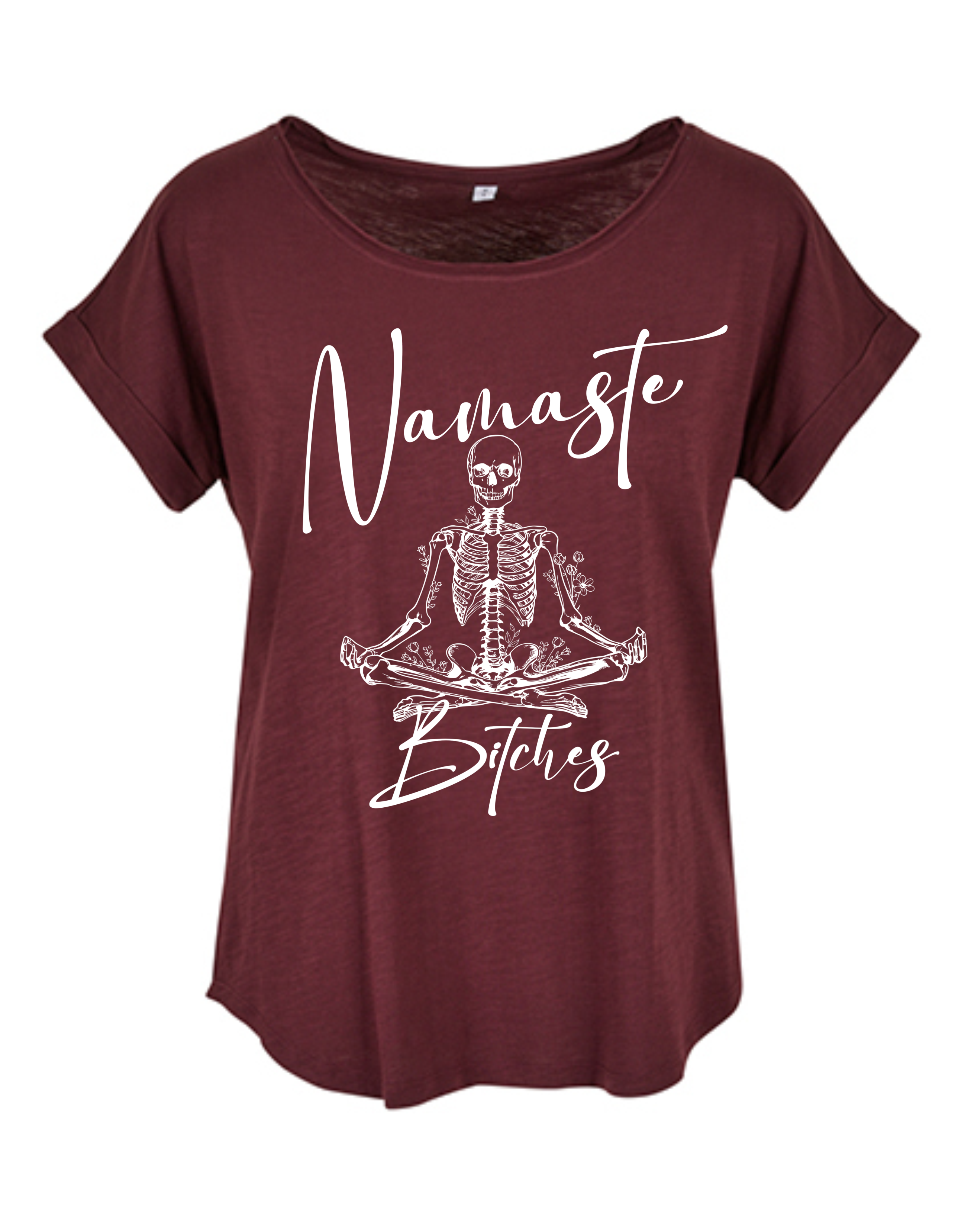 ZarahSkull Slub Shirt cherry "Namaste"