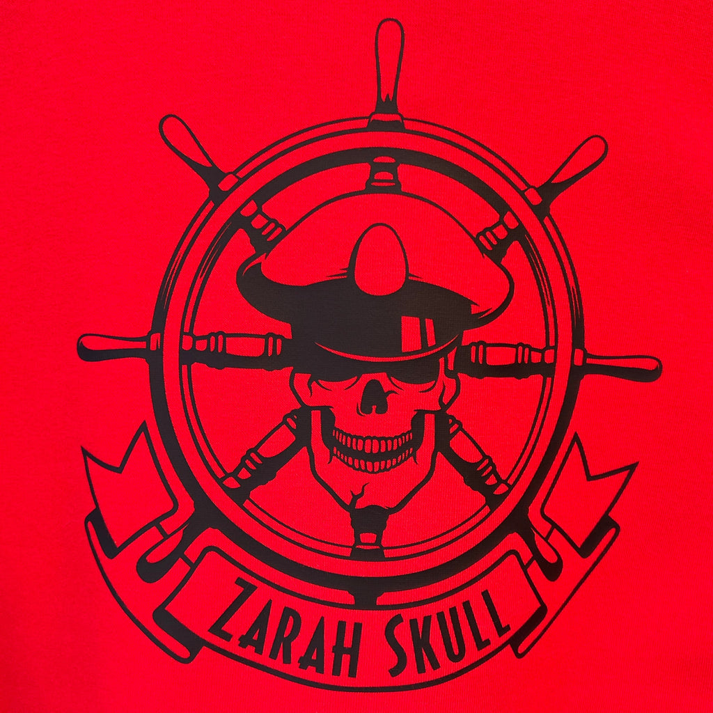 "ZarahSkull" Organic Hoodie RED "SEEMANN"